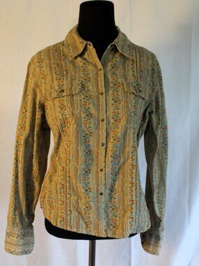 Overdrive Y2K Floral Corduroy Shirt Large